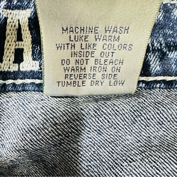 VIP Jeans Sz 17/18 Acid Wash Blue Denim Distressed Skinny Jeans w/ Side Cutouts - Picture 7 of 8